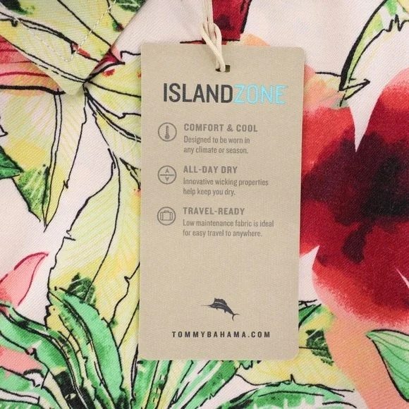 Tommy Bahama IslandZone Mens Tropical Floral Palm Print Silk Blend Shirt XL NEW - Picture 7 of 9